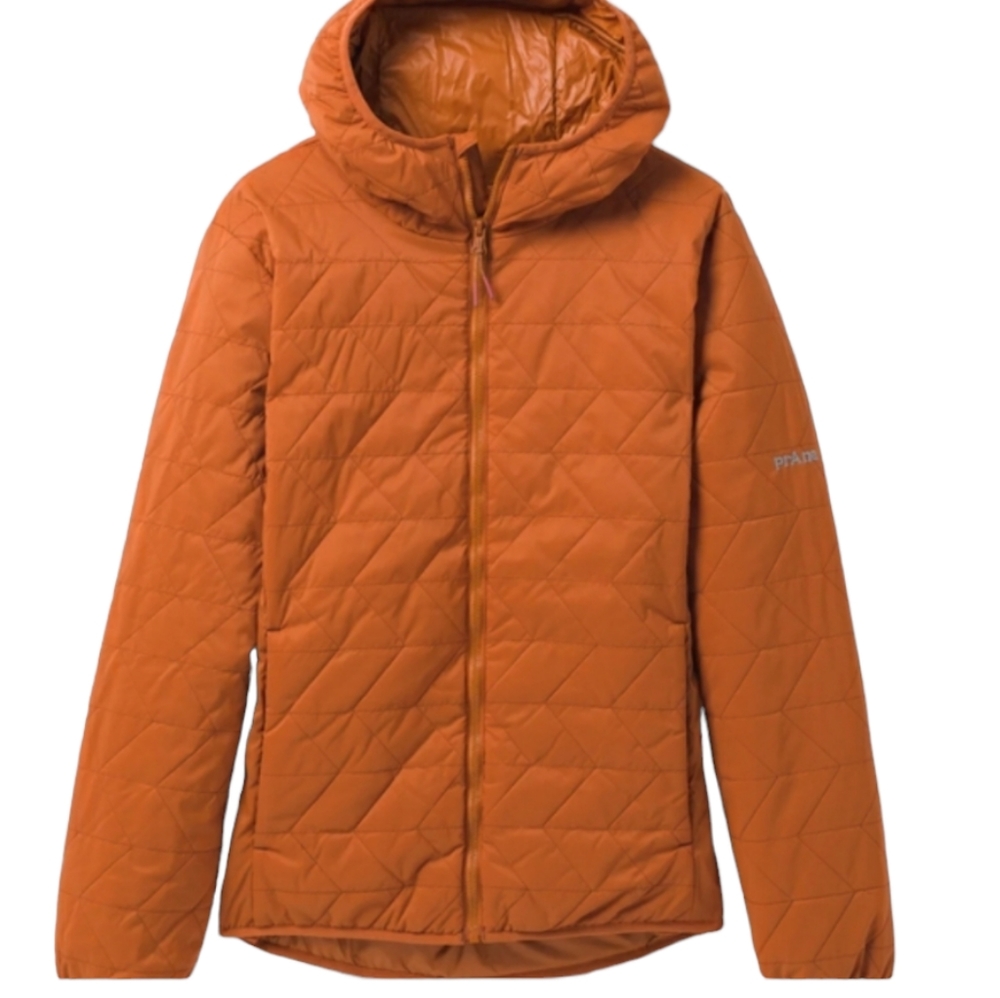 Prana Alpine Air Quilted Packable Hooded Jacket Burnt Orange